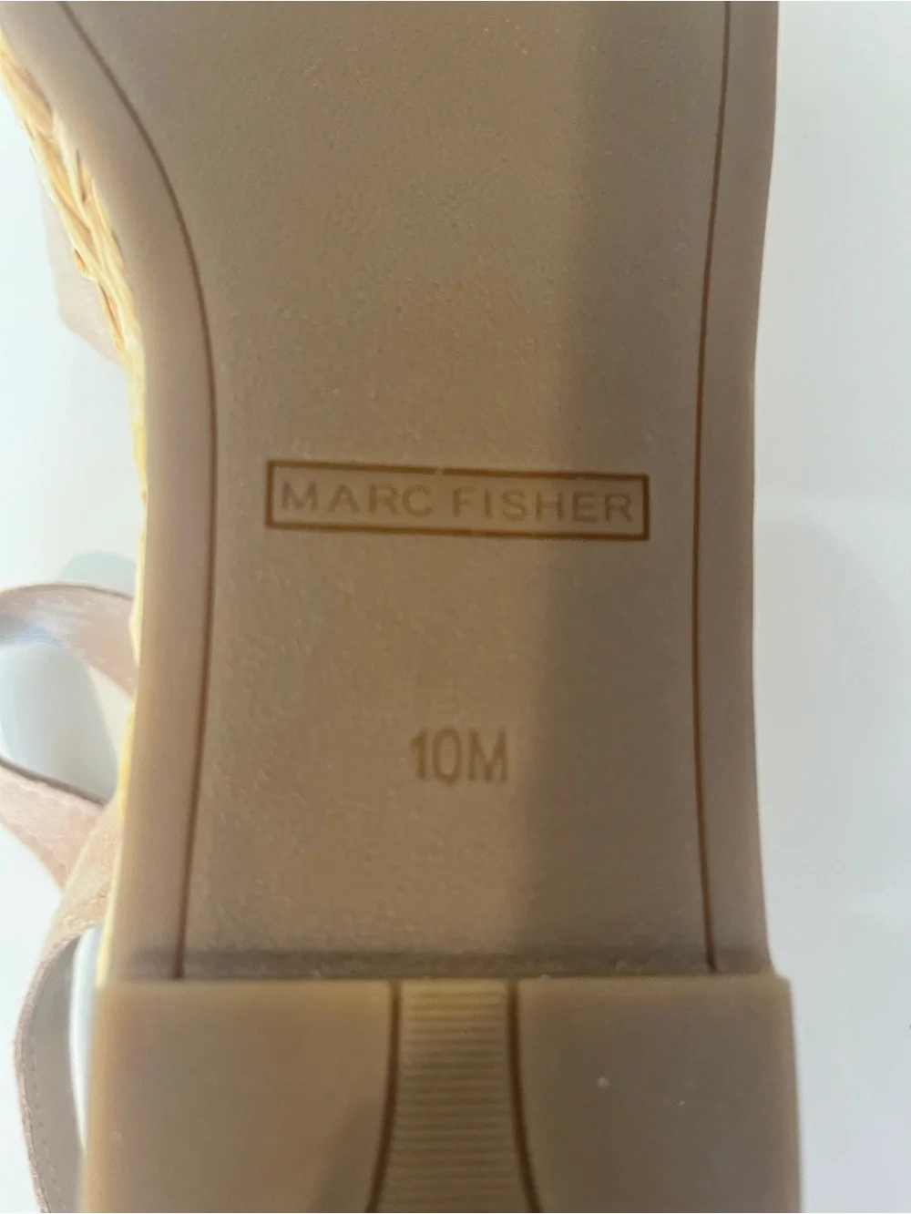 Marc Fisher Jellard Natural Platform Wedge Espadrille Sandals Women’s Size 10